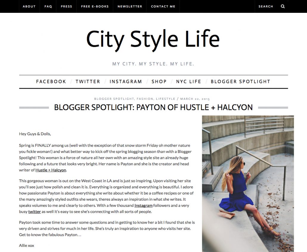 Hustle + Halcyon Press | Payton Sartain interviewed by City Style Life