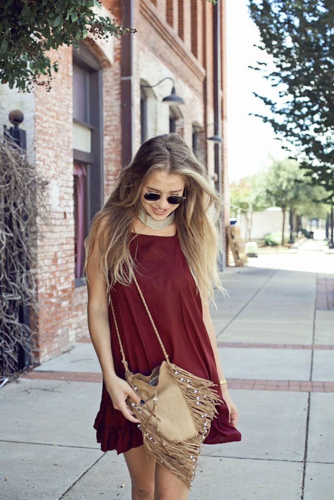 Burgundy Free People Slip for Fall in Texas // Hustle + HalcyonBurgundy Free People Slip for Fall in Texas // Hustle + Halcyon