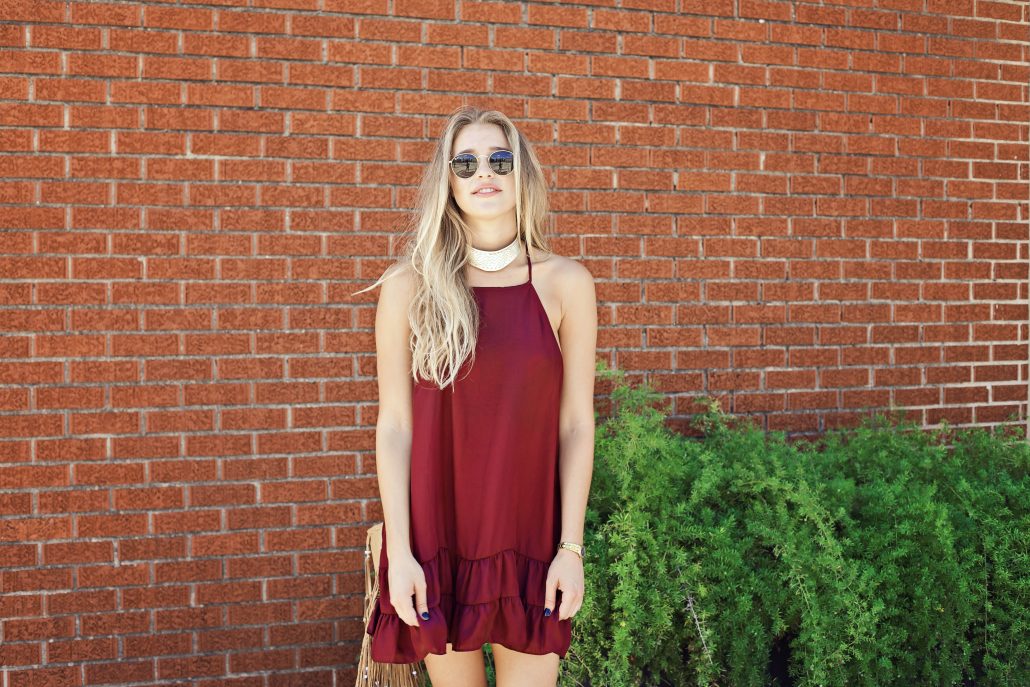 Burgundy Free People Slip for Fall in Texas // Hustle + Halcyon