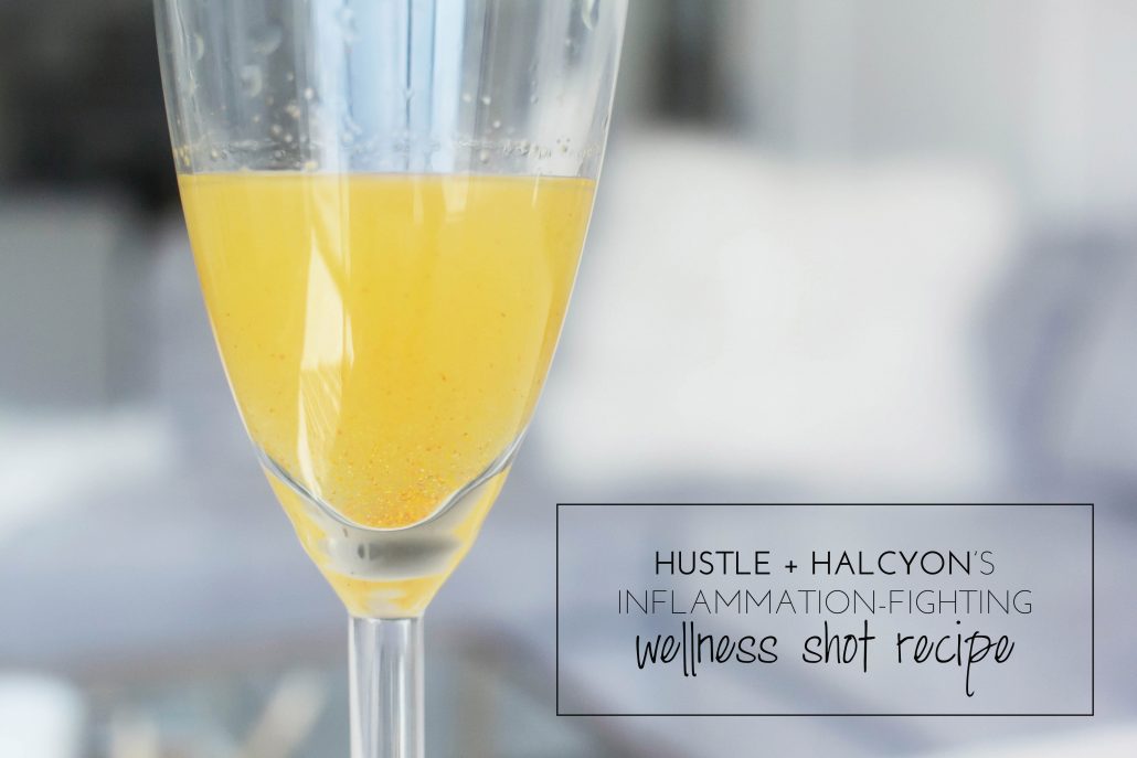 Hustle + Halcyon's INFLAMMATION-FIGHTING Wellness Shot: Apple Cider Vinegar, Lemon, Turmeric, Ginger, & Cayenne 