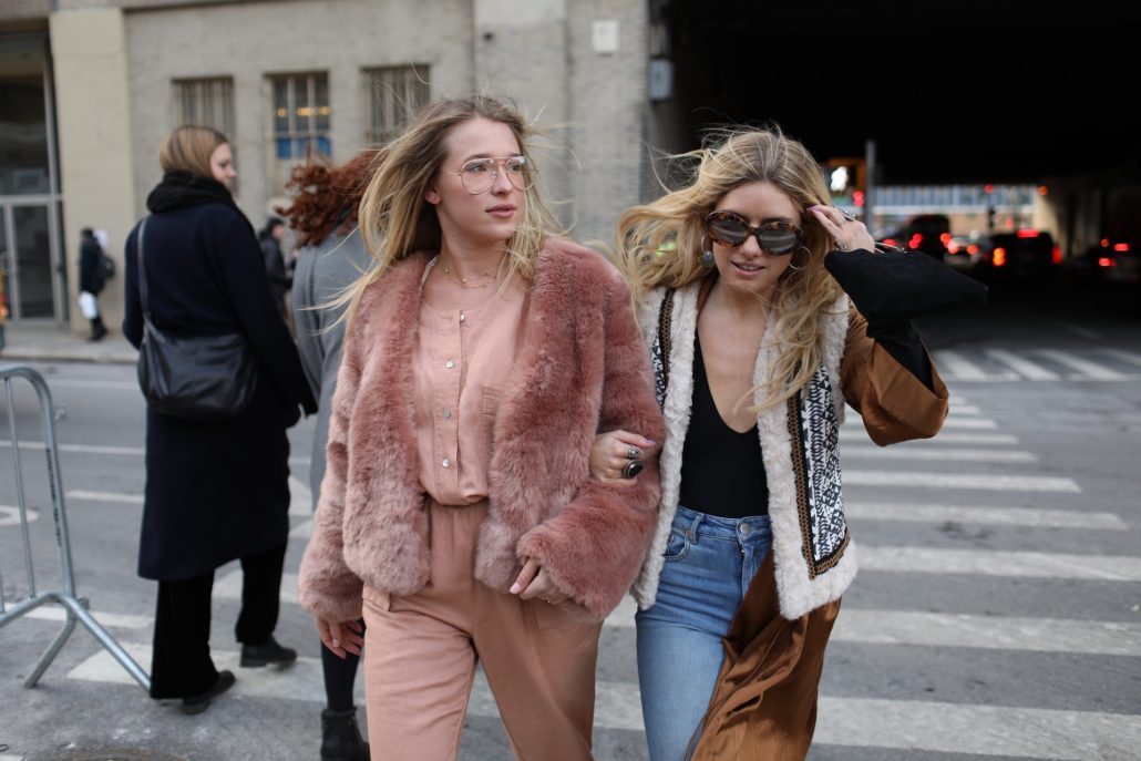 Bloggers Payton Sartain and Kristen Ritchie show off their street style at New York Fashion Week