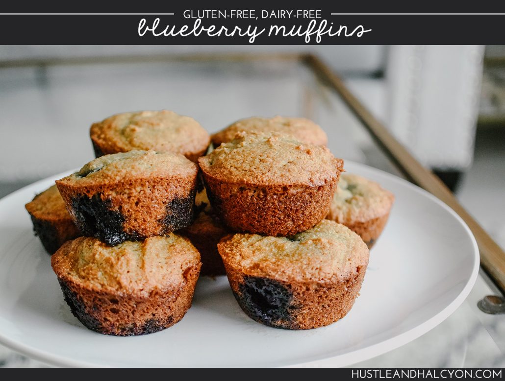 VEGAN blueberry muffin recipe from Hustle and Halcyon