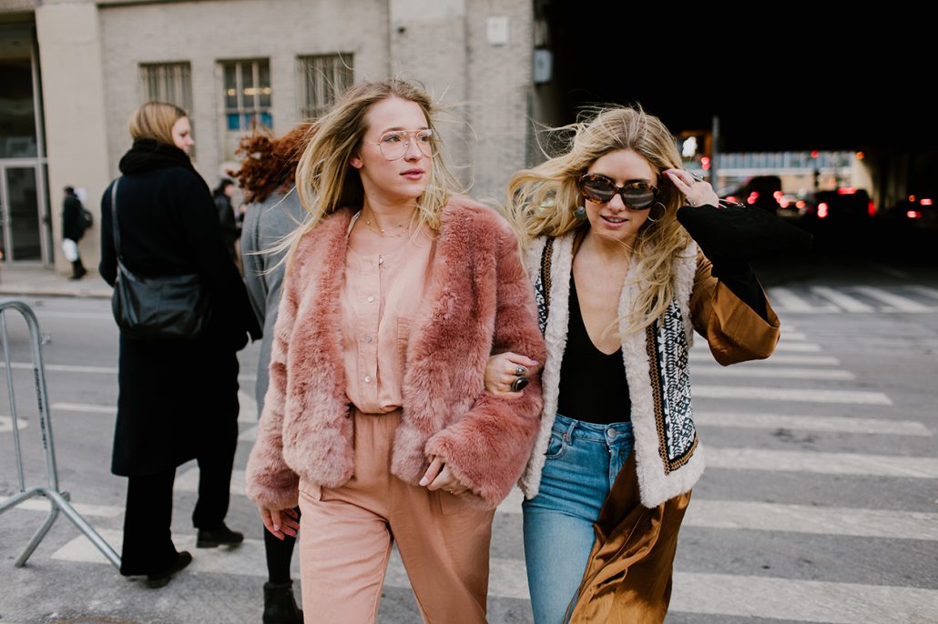 LA bloggers Hustle + Halcyon and High End Hippie wear Free People during New York Fashion Week 