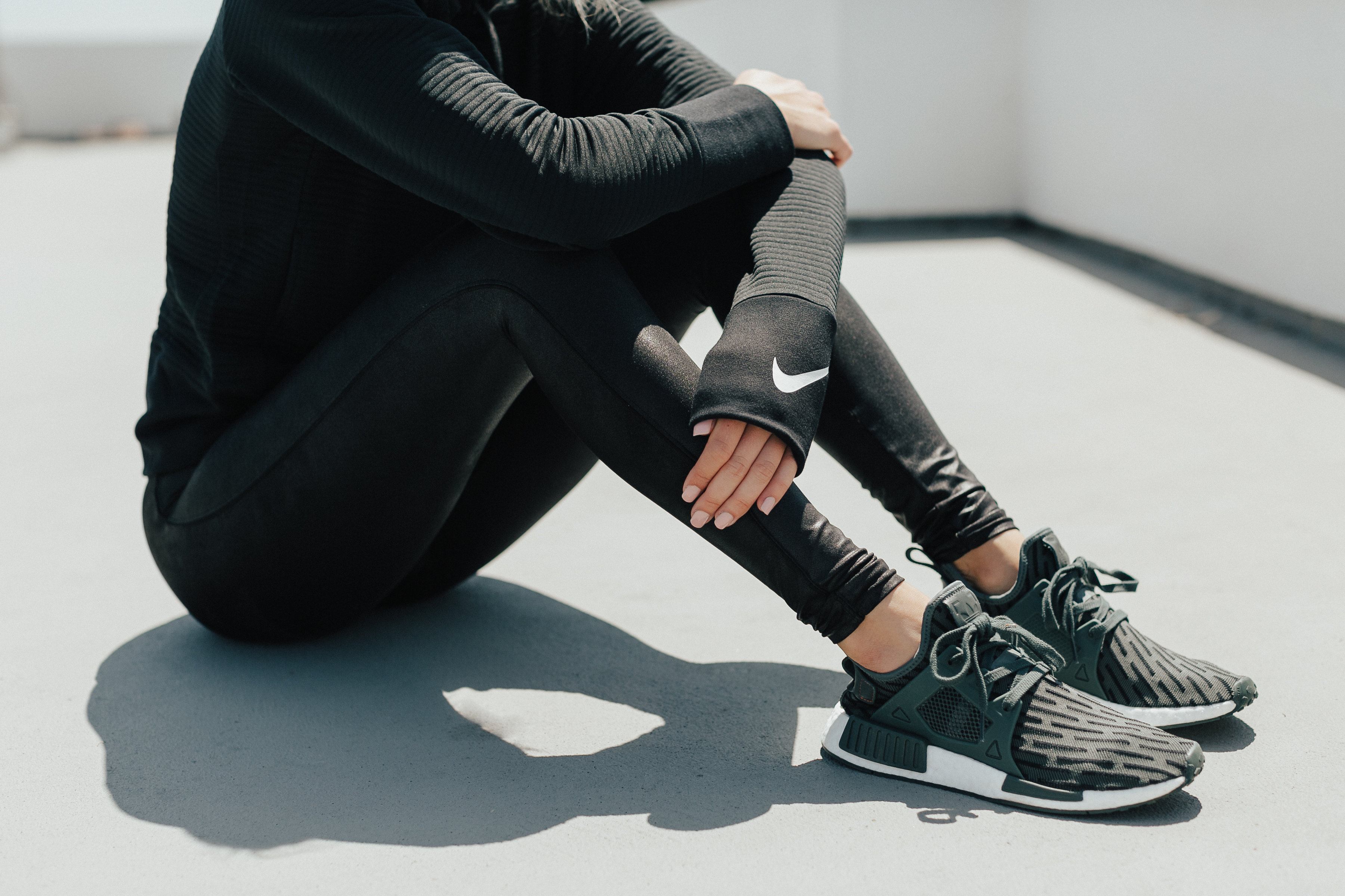 Adidas and Nike from Finish Line Women's on Blogger Payton Sartain of Hustle + Halcyon