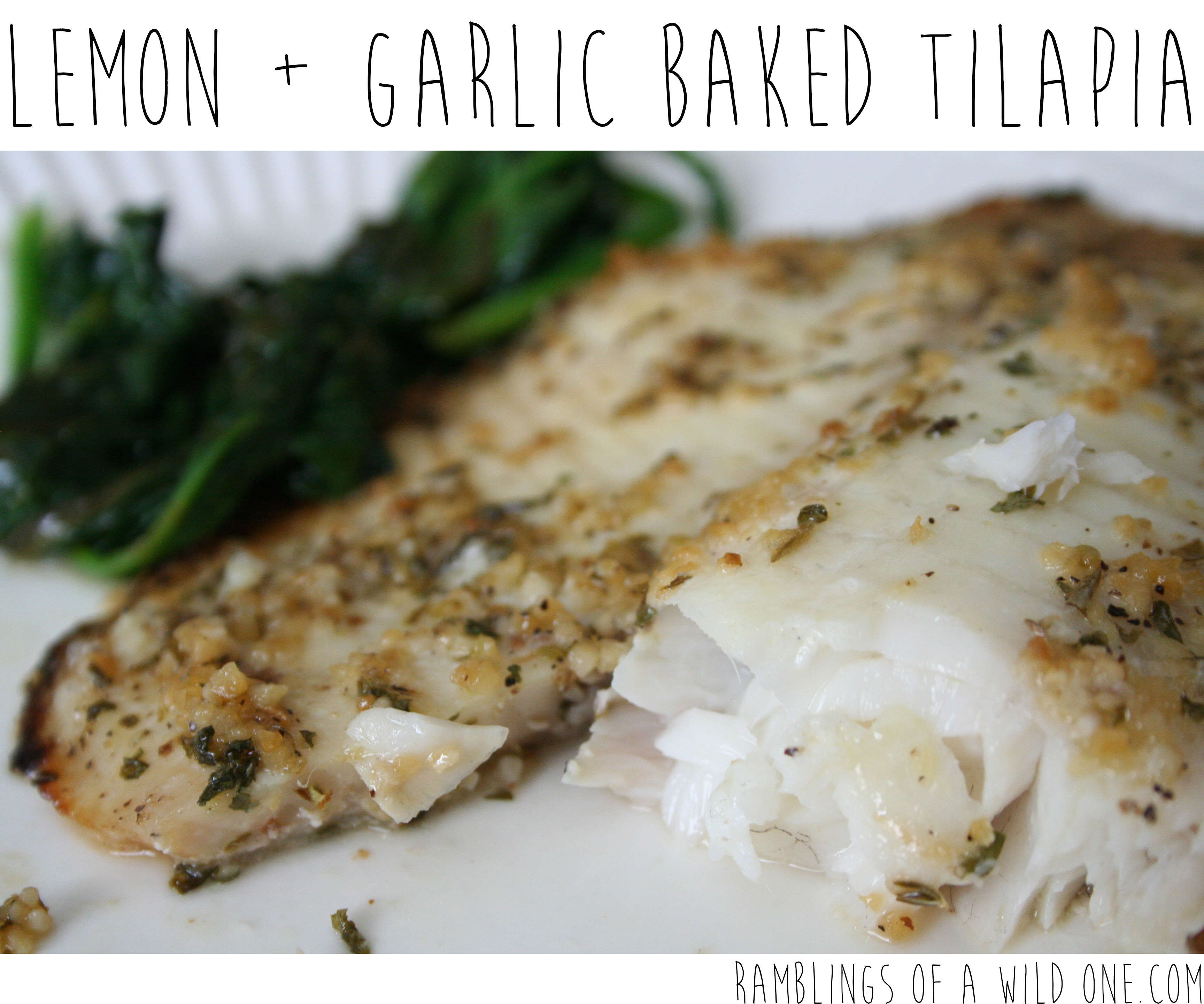 Simple, Lemon + Garlic Baked Tilapia
