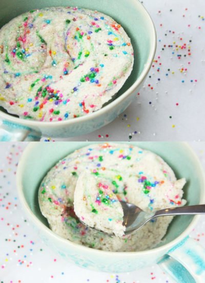 HEALTHY MICROWAVE-IN-A-MUG CONFETTI CAKE: I clean eating solution to 'WHERE IS SOMETHING SWEEET?' | Hustle + Halcyon