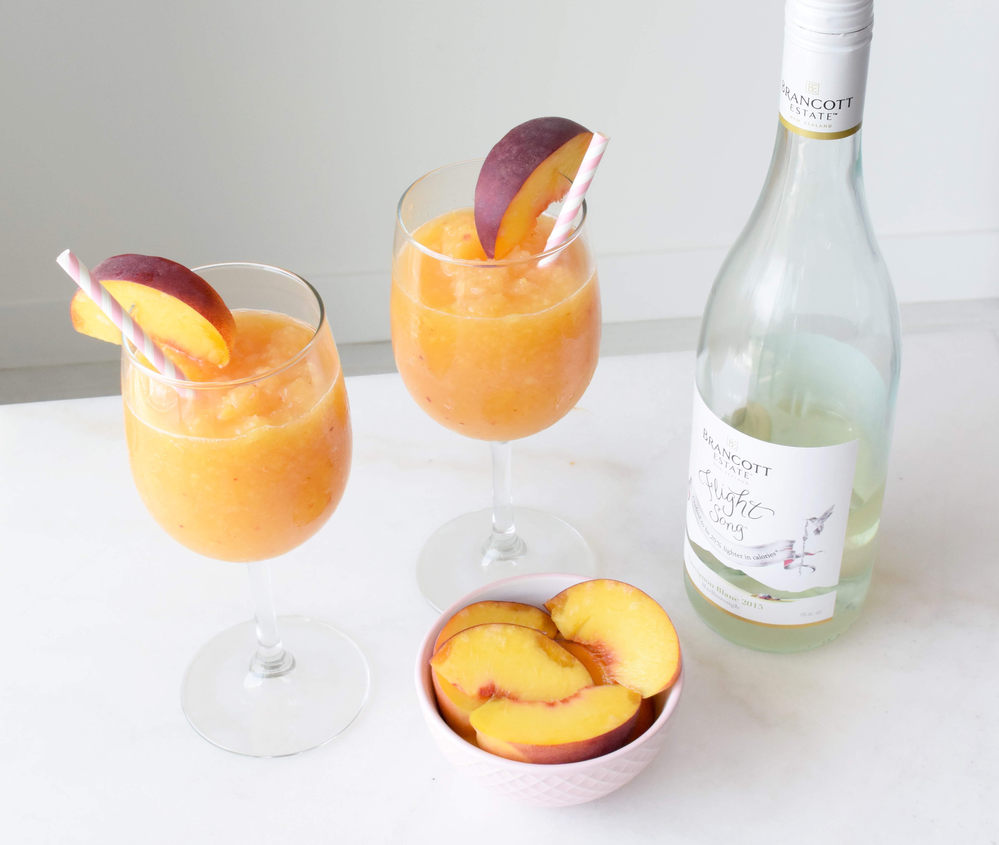 2-Ingredient, Frozen Peachy Wine Slush | hustle + halcyon