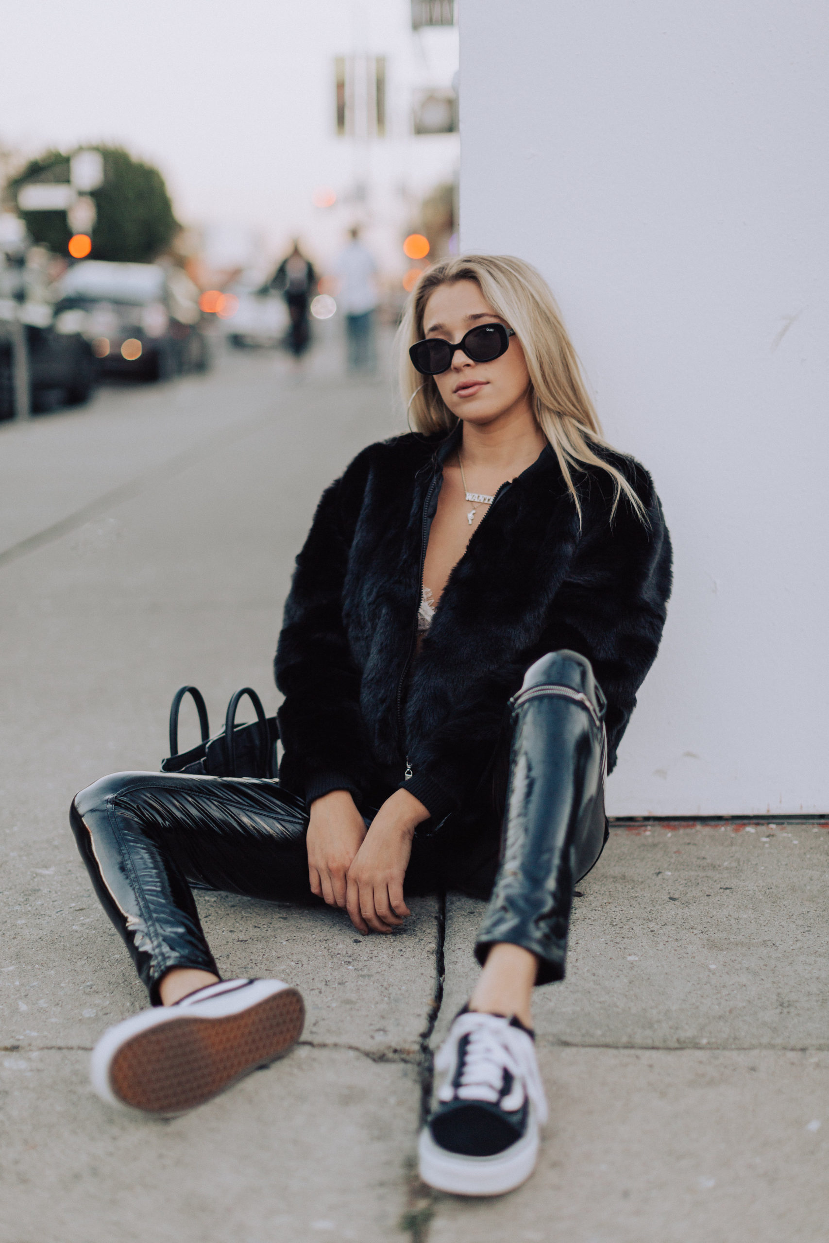 All black outfit for winter on LA-based blogger Payton Sartain