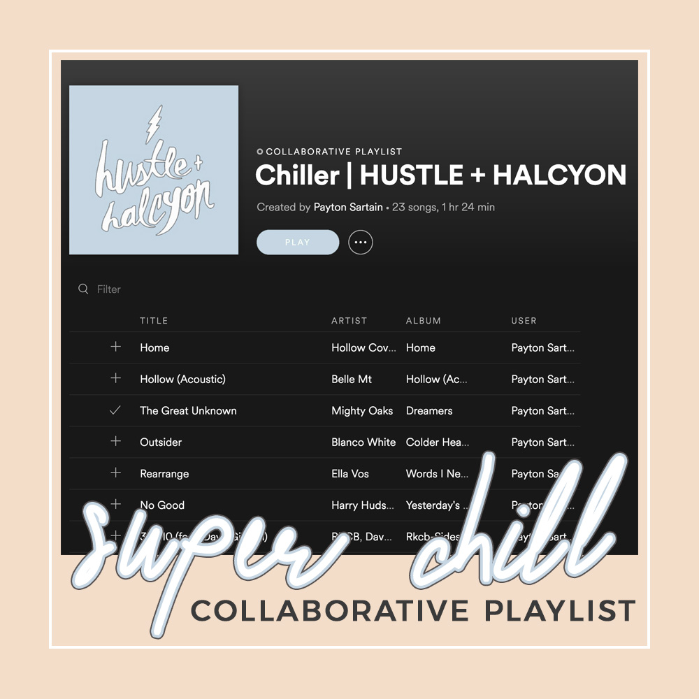 hustle and halcyon chill playlist spotify collaborative
