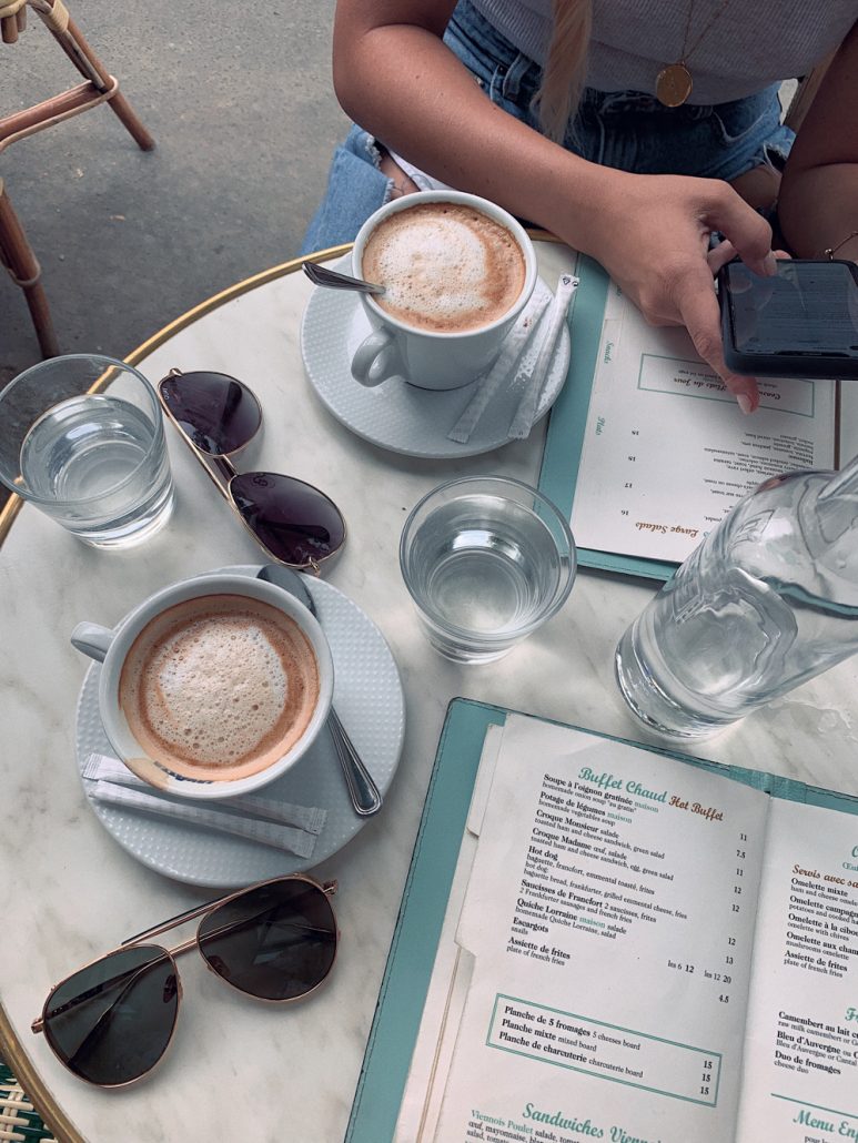 brasseries les deux in Paris, for french breakfast and cappuccino // hustle and halcyon by payton sartain